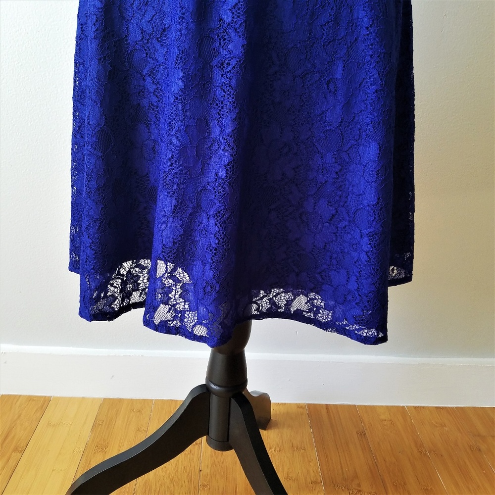 Royal Blue Lace Cocktail Dress - Picture 6 of 8